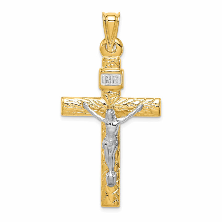 Lovely Rita's Charms & Pendants 14K Two-Tone Gold Statement INRI Cross Pendant