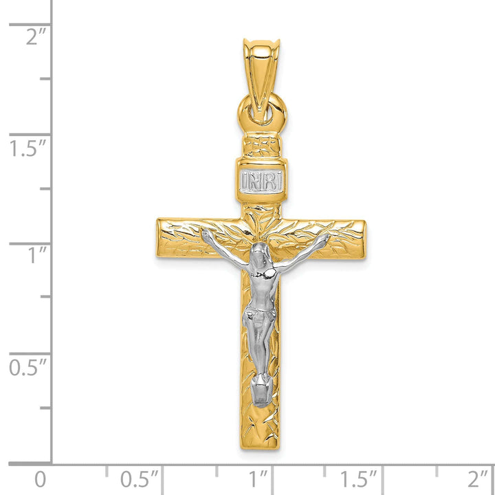 Lovely Rita's Charms & Pendants 14K Two-Tone Gold Statement INRI Cross Pendant