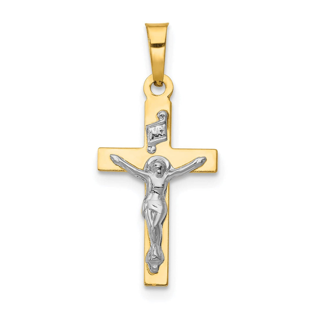 Lovely Rita's Charms & Pendants 14K Two-Tone Gold Statement Polished Inri INRI Cross Pendant