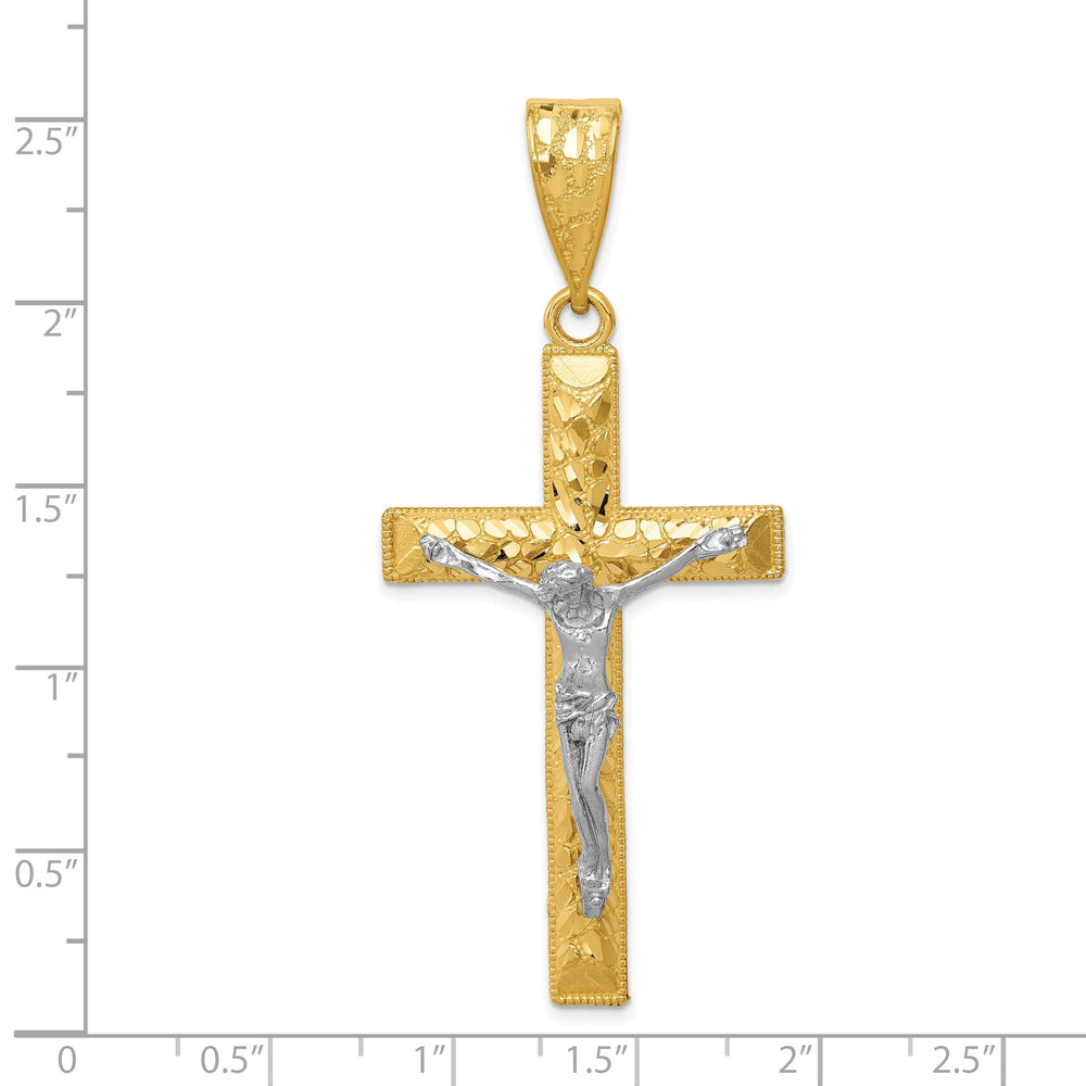Lovely Rita's Charms & Pendants 14K Two-Tone Gold Timeless D.C Crucifix Cross Pendant