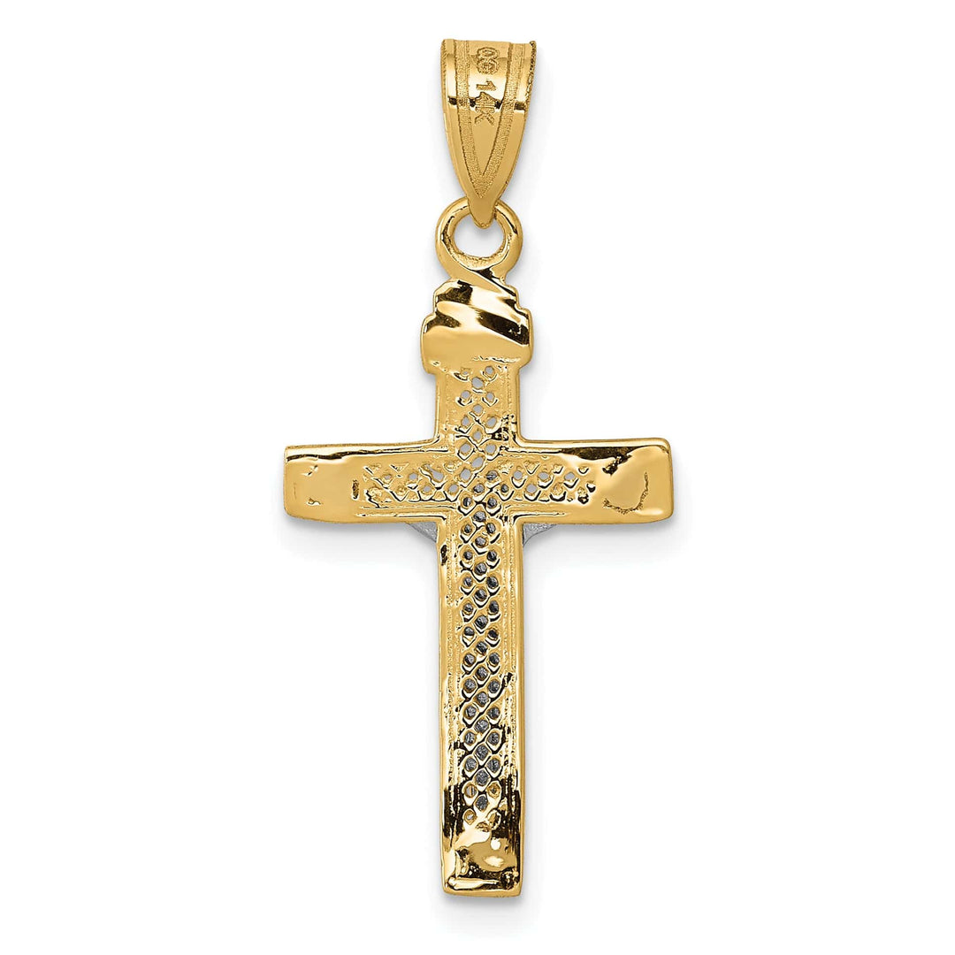 Lovely Rita's Charms & Pendants 14K Two-Tone Gold Timeless D.C Lattice INRI Cross Pendant