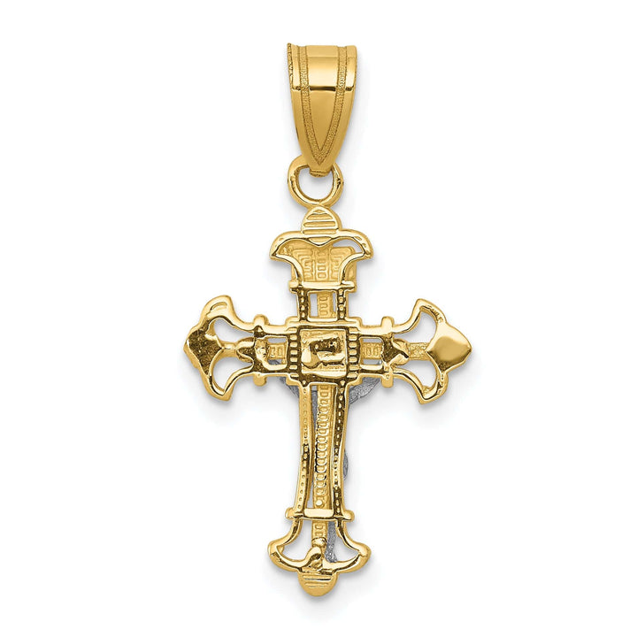 Lovely Rita's Charms & Pendants 14K Two-Tone Gold Timeless Fleur de Lis Cross Pendant