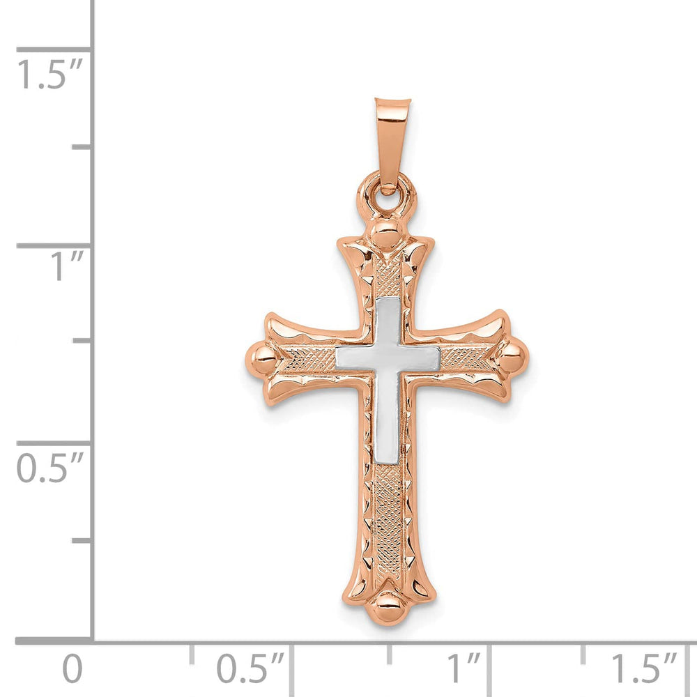 Lovely Rita's Charms & Pendants 14K Two-Tone Gold Timeless Fleur de Lis Cross Pendant