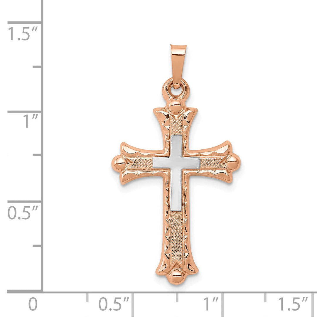 Lovely Rita's Charms & Pendants 14K Two-Tone Gold Timeless Fleur de Lis Cross Pendant