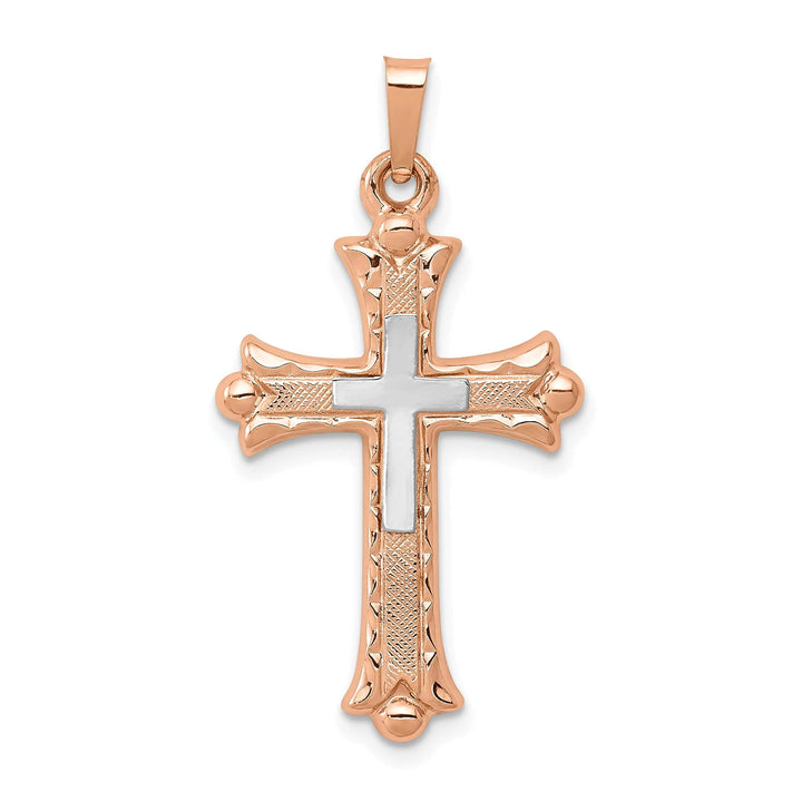 Lovely Rita's Charms & Pendants 14K Two-Tone Gold Timeless Fleur de Lis Cross Pendant
