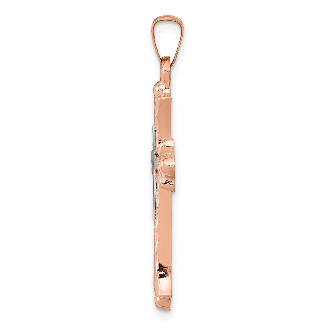 Lovely Rita's Charms & Pendants 14K Two-Tone Gold Timeless Fleur de Lis Cross Pendant