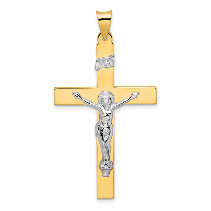 Lovely Rita's Charms & Pendants 14K Two-Tone Gold Timeless Polished Solid INRI Cross Pendant