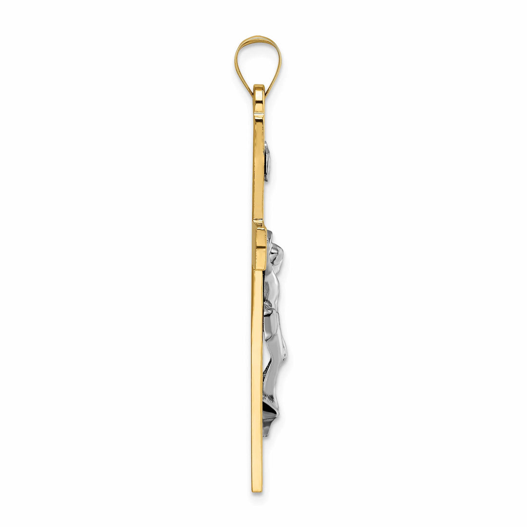 Lovely Rita's Charms & Pendants 14K Two-Tone Gold Timeless Polished Solid INRI Cross Pendant
