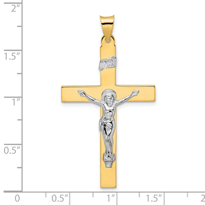 Lovely Rita's Charms & Pendants 14K Two-Tone Gold Timeless Polished Solid INRI Cross Pendant
