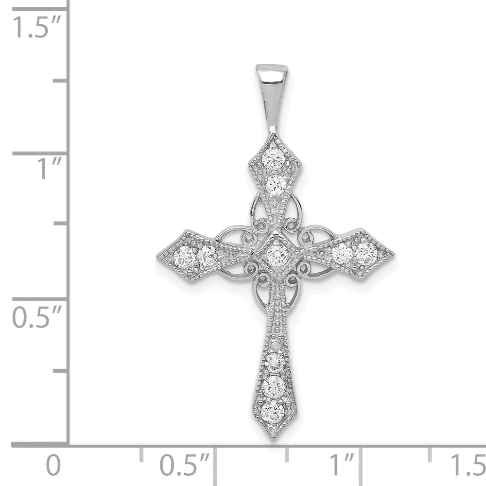 Lovely Rita's Charms & Pendants 14k White Gold 1/3 CT I1 Diamond Passion Cross Design Pendant