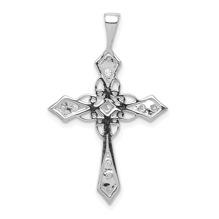 Lovely Rita's Charms & Pendants 14k White Gold 1/3 CT I1 Diamond Passion Cross Design Pendant