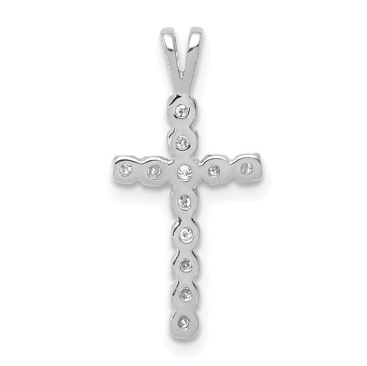 Lovely Rita's Charms & Pendants 14k White Gold 1/8 CT I1 Diamond Detailed Latin Cross Pendant