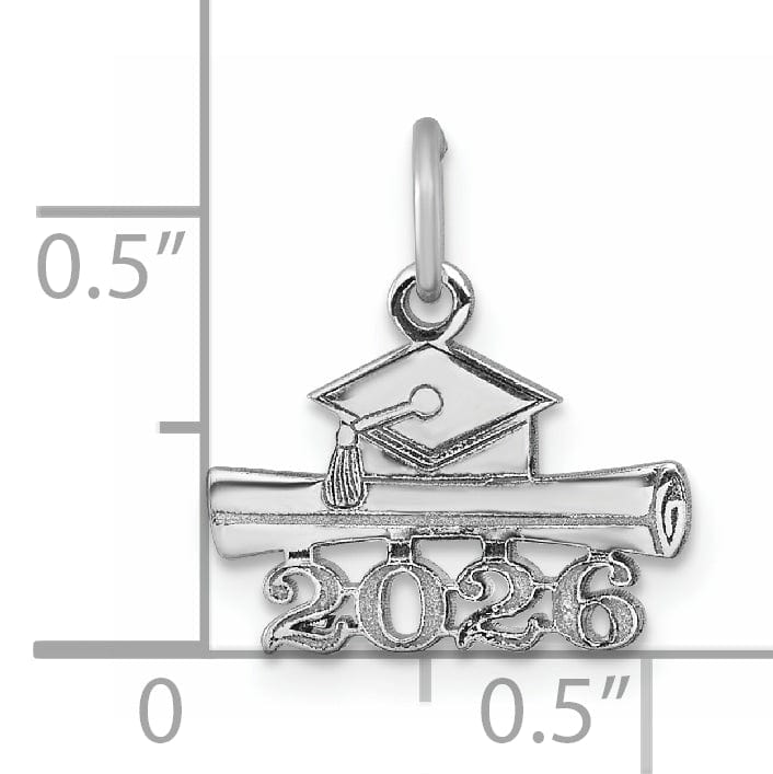 Lovely Rita's Charms & Pendants 14K White Gold 2026 Graduation Cap Diploma Charm