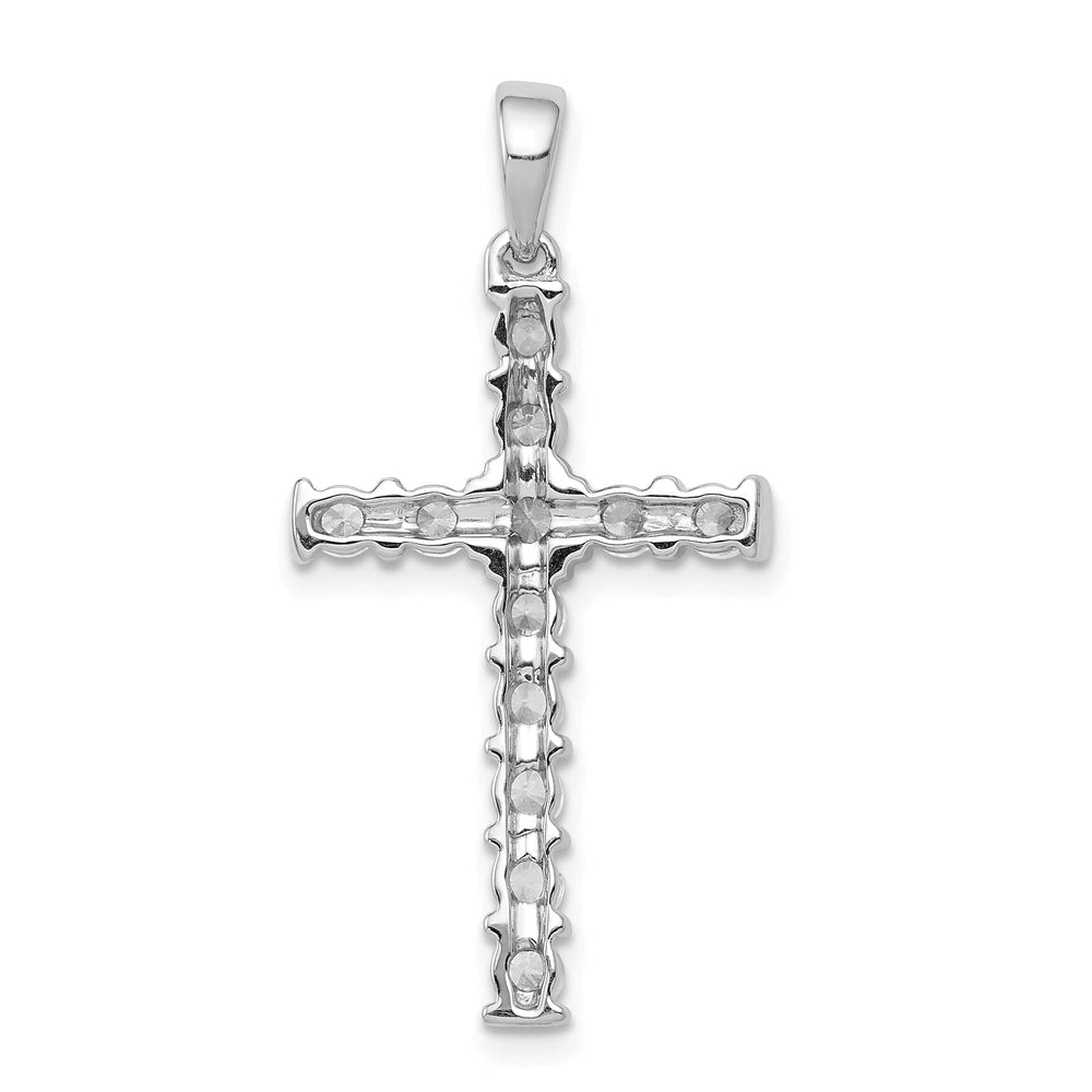 Lovely Rita's Charms & Pendants 14k White Gold 3/4 CT I1 Diamond Latin Cross Design Pendant