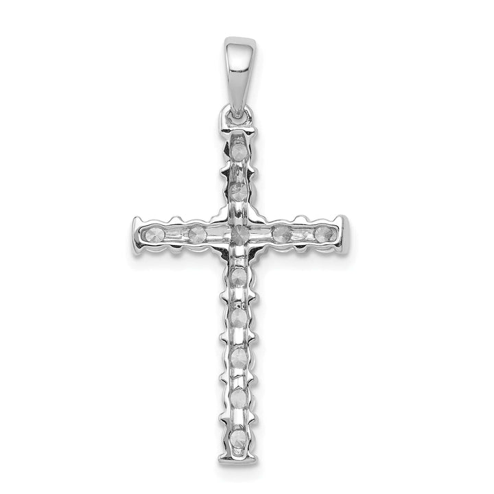 Lovely Rita's Charms & Pendants 14k White Gold 3/4 CT I1 Diamond Latin Cross Design Pendant