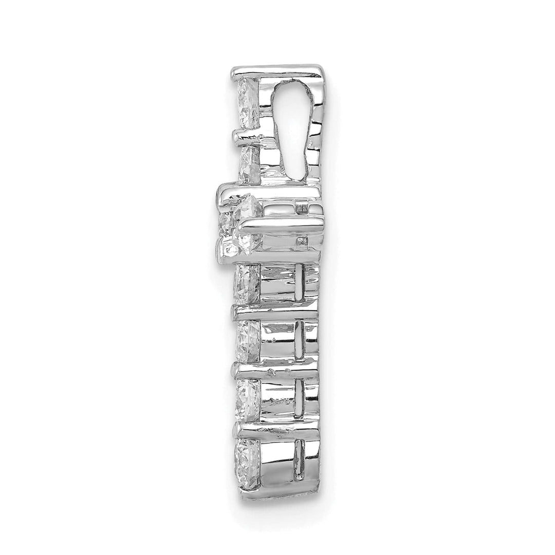 Lovely Rita's Charms & Pendants 14k White Gold 3/4 CT I1 Diamond Timeless Design Cross Chain Slide