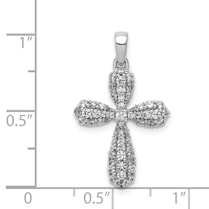 Lovely Rita's Charms & Pendants 14k White Gold 5/8 CT Diamond Fancy Design Cross Pendant
