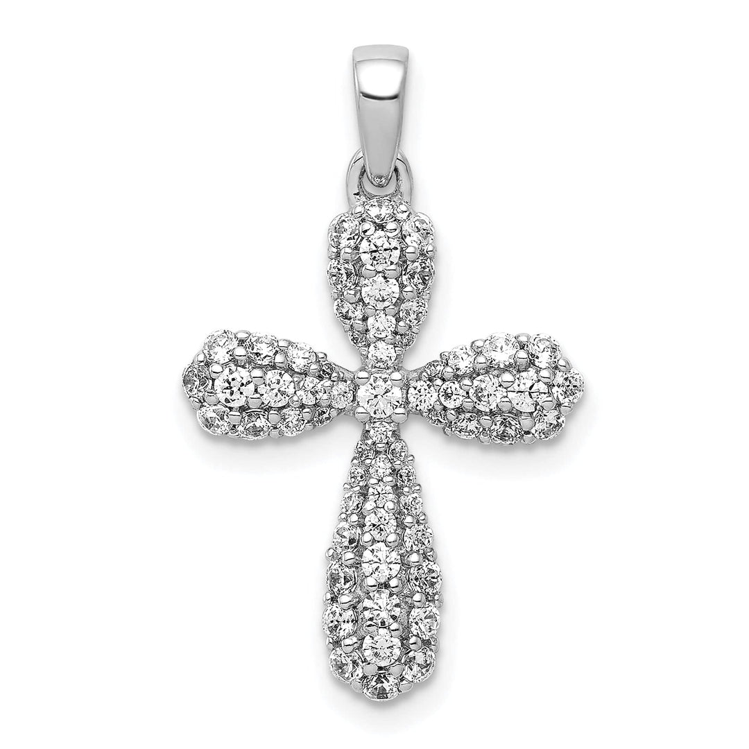 Lovely Rita's Charms & Pendants 14k White Gold 5/8 CT Diamond Fancy Design Cross Pendant