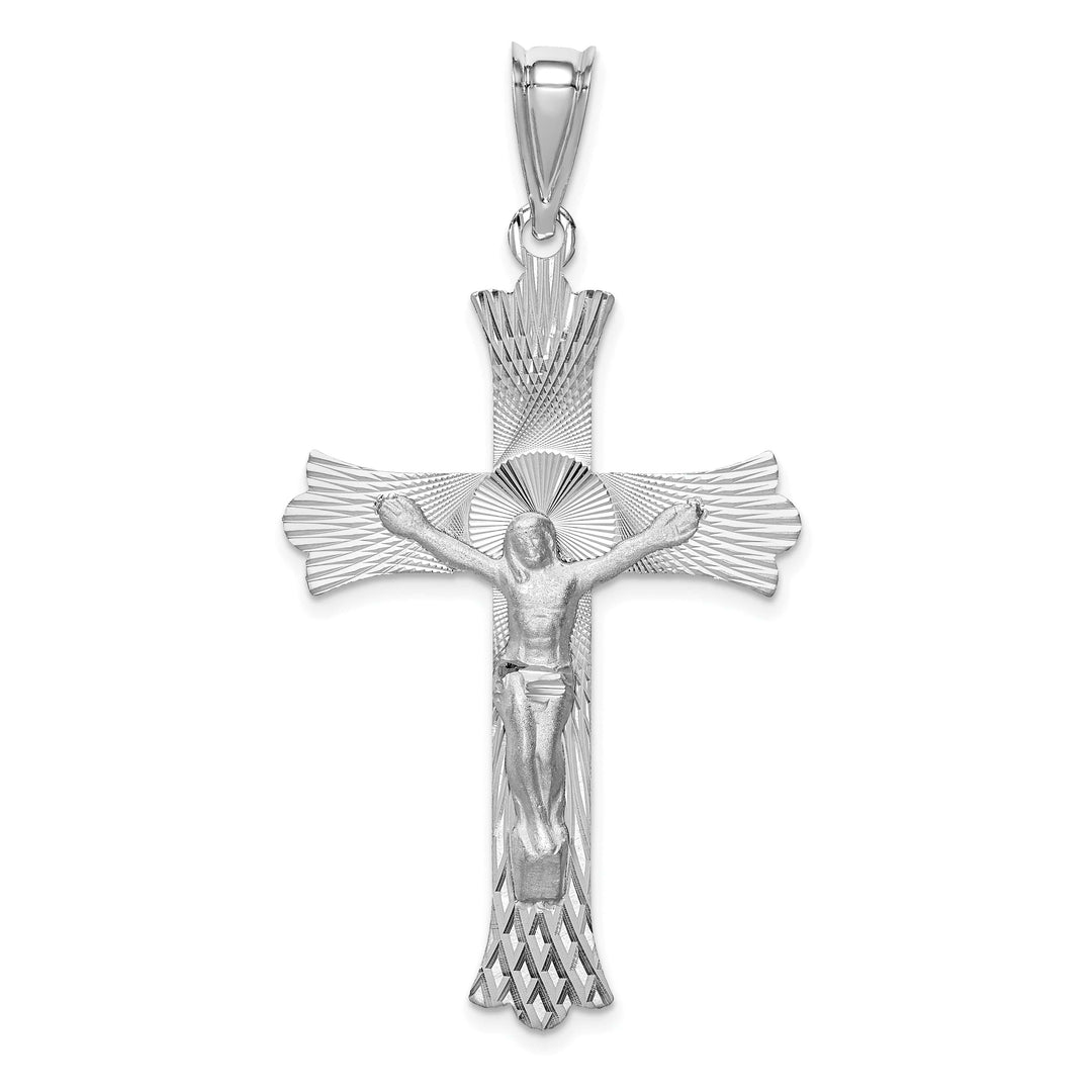 Lovely Rita's Charms & Pendants 14K White Gold Artistic Crucifix Cross Pendant