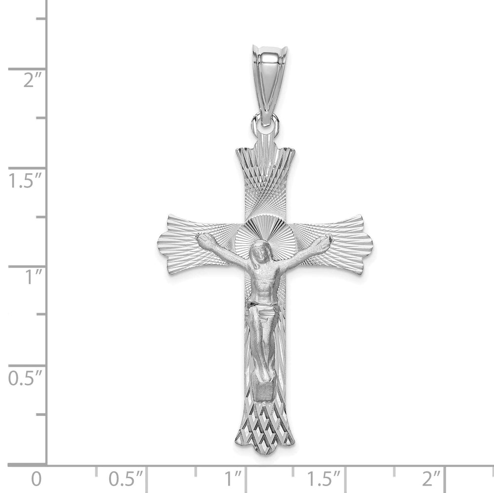 Lovely Rita's Charms & Pendants 14K White Gold Artistic Crucifix Cross Pendant