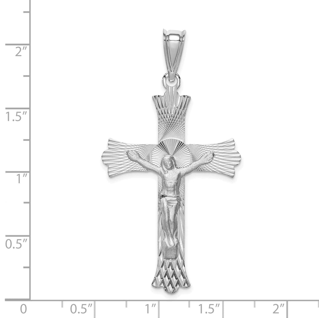 Lovely Rita's Charms & Pendants 14K White Gold Artistic Crucifix Cross Pendant