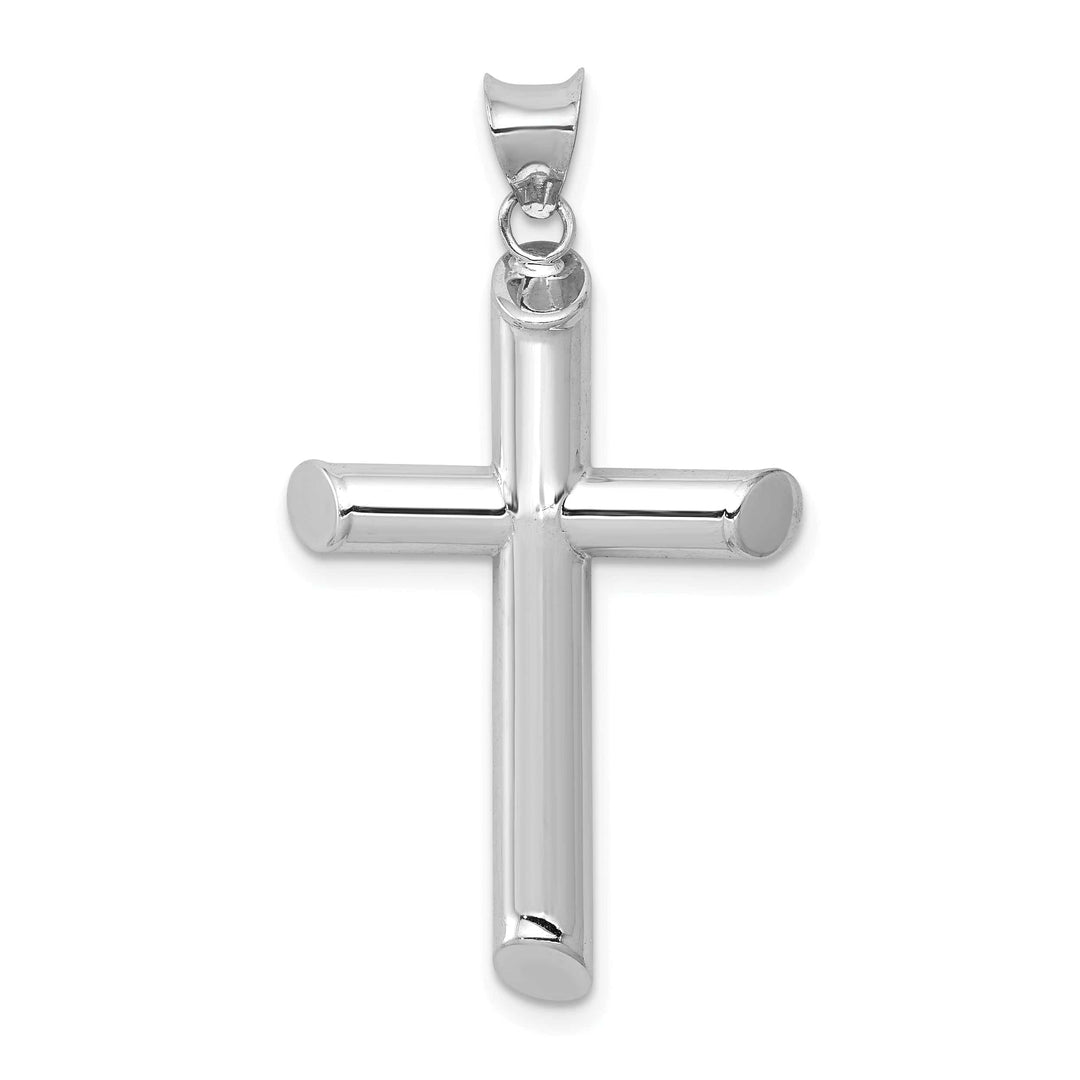 Lovely Rita's Charms & Pendants 14K White Gold Artistic Polished Tube Hollow Latin Cross Pendant