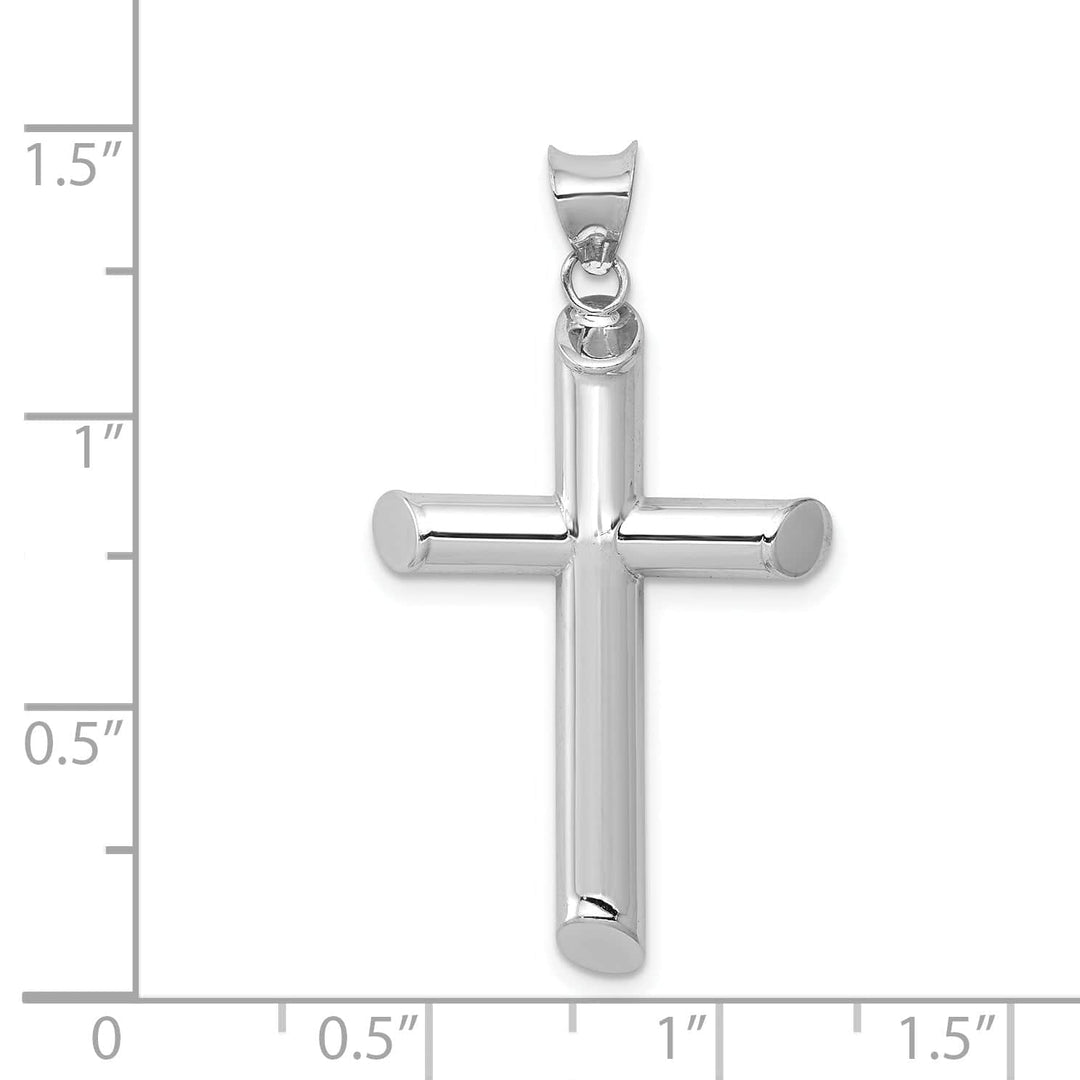 Lovely Rita's Charms & Pendants 14K White Gold Artistic Polished Tube Hollow Latin Cross Pendant