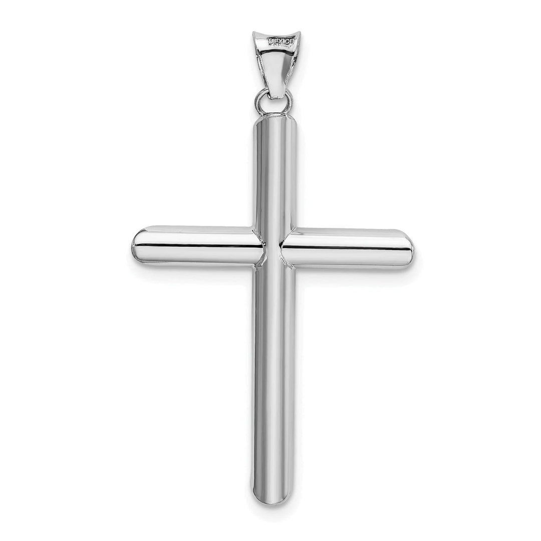 Lovely Rita's Charms & Pendants 14K White Gold Artistic Polished Tube Hollow Latin Cross Pendant
