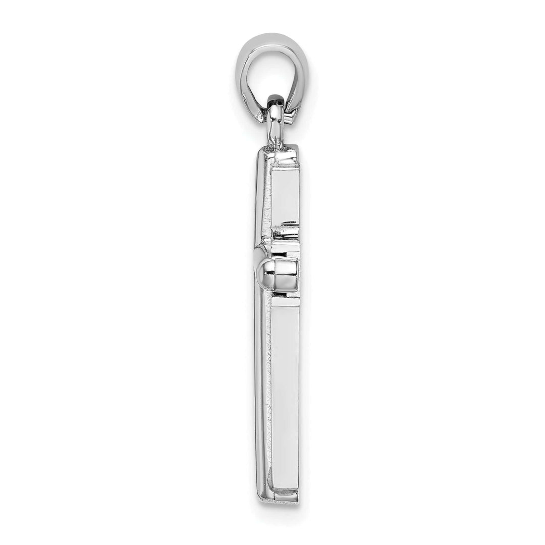 Lovely Rita's Charms & Pendants 14K White Gold Classic 2-D Beveled Stick Latin Cross Pendant