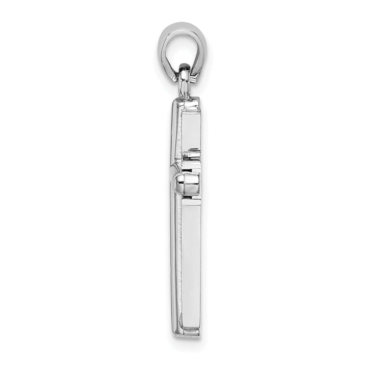 Lovely Rita's Charms & Pendants 14K White Gold Classic 2-D Beveled Stick Latin Cross Pendant