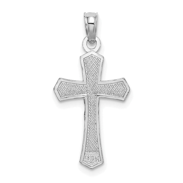 Lovely Rita's Charms & Pendants 14K White Gold Classic Beveled Edges Crucifix Cross Pendant
