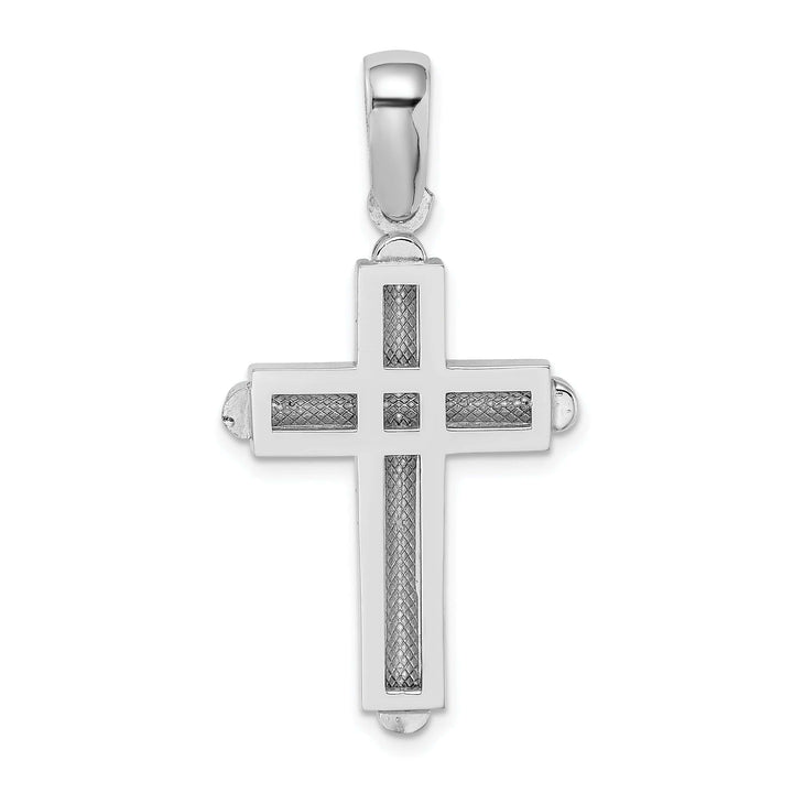 Lovely Rita's Charms & Pendants 14K White Gold Classic Beveled Latin Cross Pendant