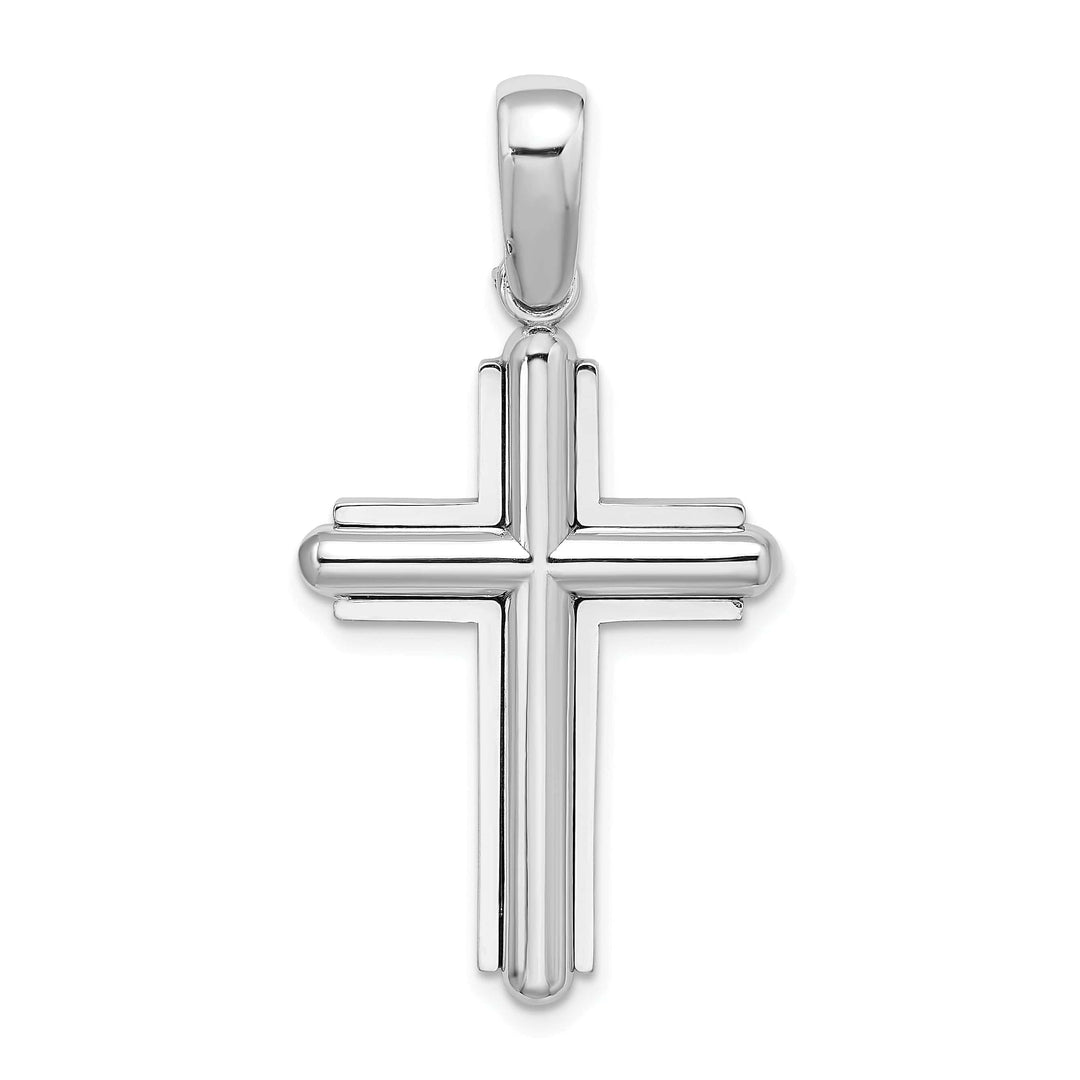 Lovely Rita's Charms & Pendants 14K White Gold Classic Beveled Latin Cross Pendant