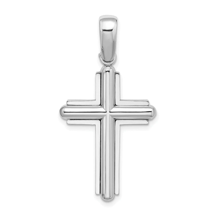 Lovely Rita's Charms & Pendants 14K White Gold Classic Beveled Latin Cross Pendant