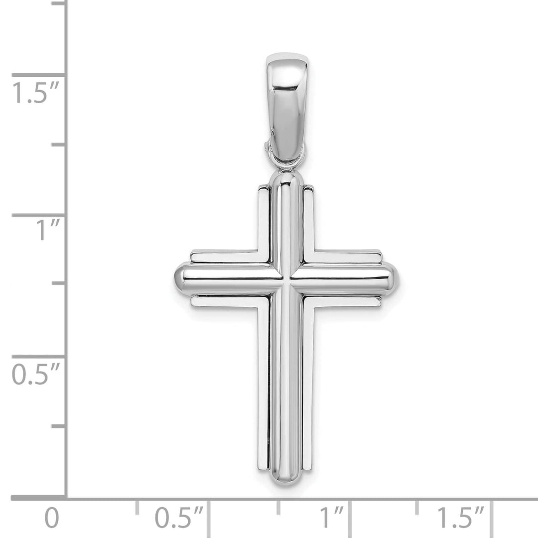 Lovely Rita's Charms & Pendants 14K White Gold Classic Beveled Latin Cross Pendant
