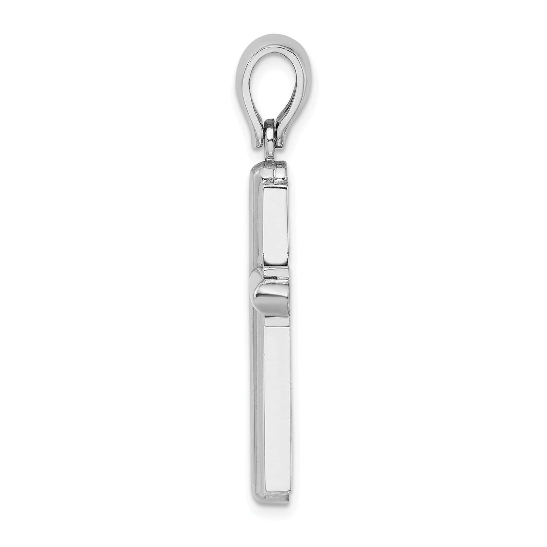 Lovely Rita's Charms & Pendants 14K White Gold Classic Beveled Latin Cross Pendant