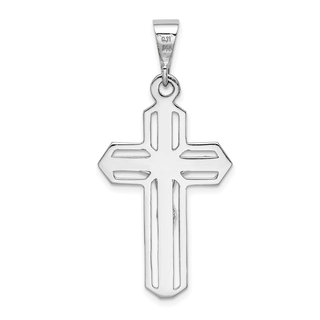 Lovely Rita's Charms & Pendants 14K White Gold Classic Cut-out Crucifix Cross Pendant