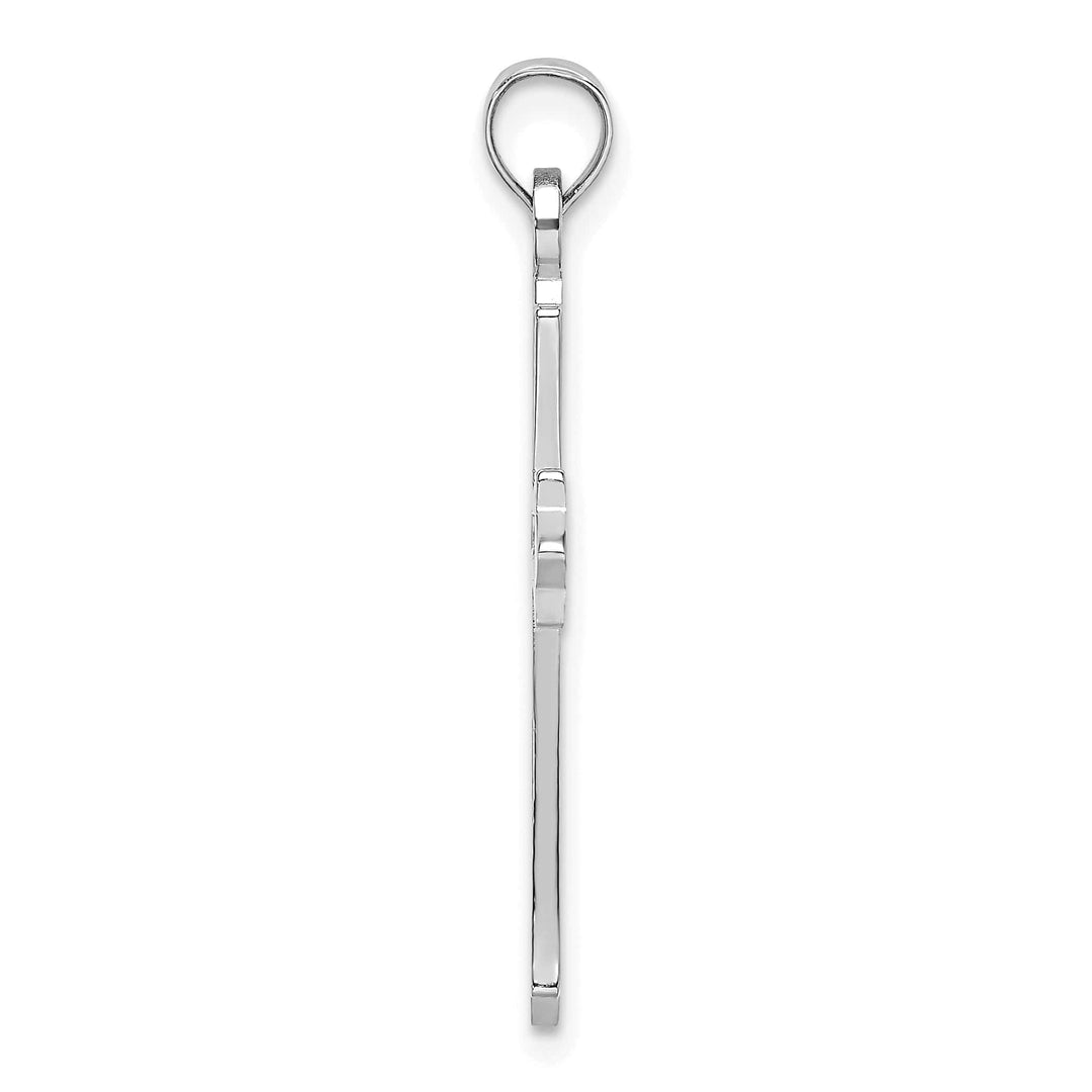 Lovely Rita's Charms & Pendants 14K White Gold Classic & Cut-Out Fleur de Lis Cross Pendant