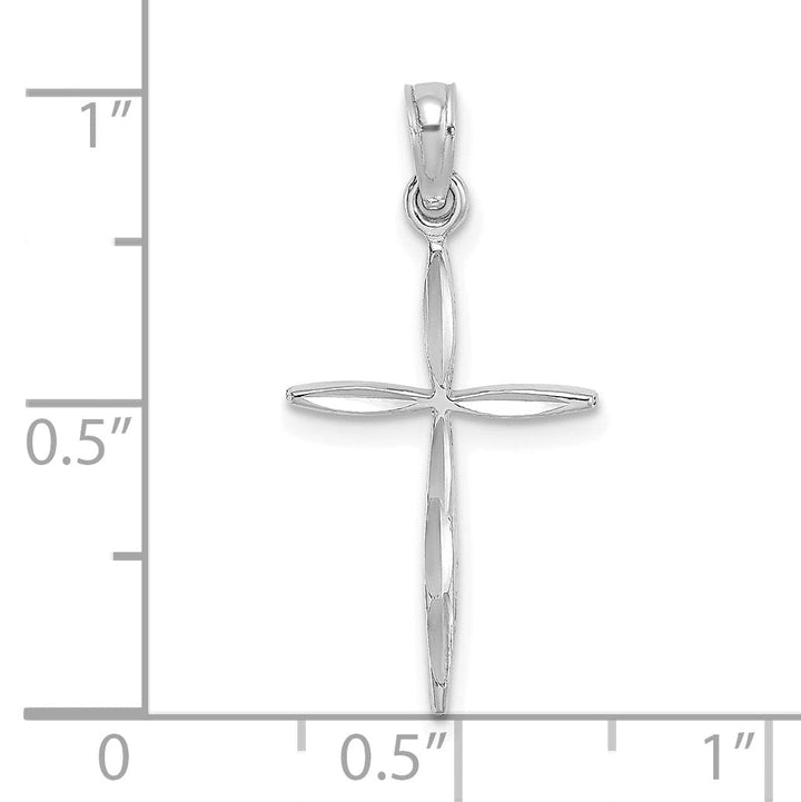 Lovely Rita's Charms & Pendants 14K White Gold Classic D.C Tapered Ends Passion Cross Pendant