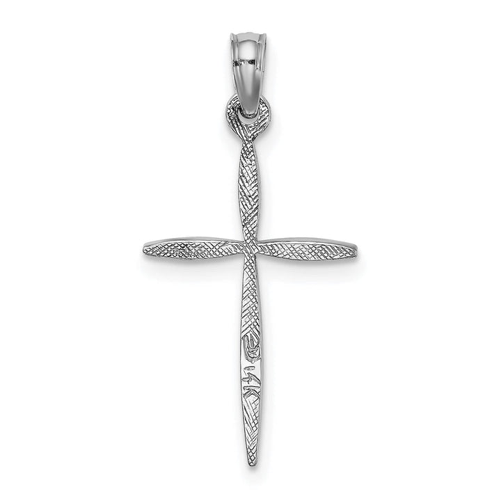 Lovely Rita's Charms & Pendants 14K White Gold Classic D.C Tapered Ends Passion Cross Pendant