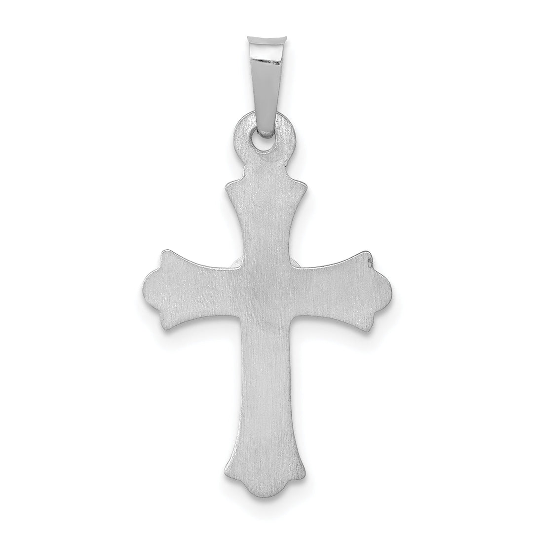 Lovely Rita's Charms & Pendants 14K White Gold Classic Diamond Heart Fleur de Lis Cross Pendant