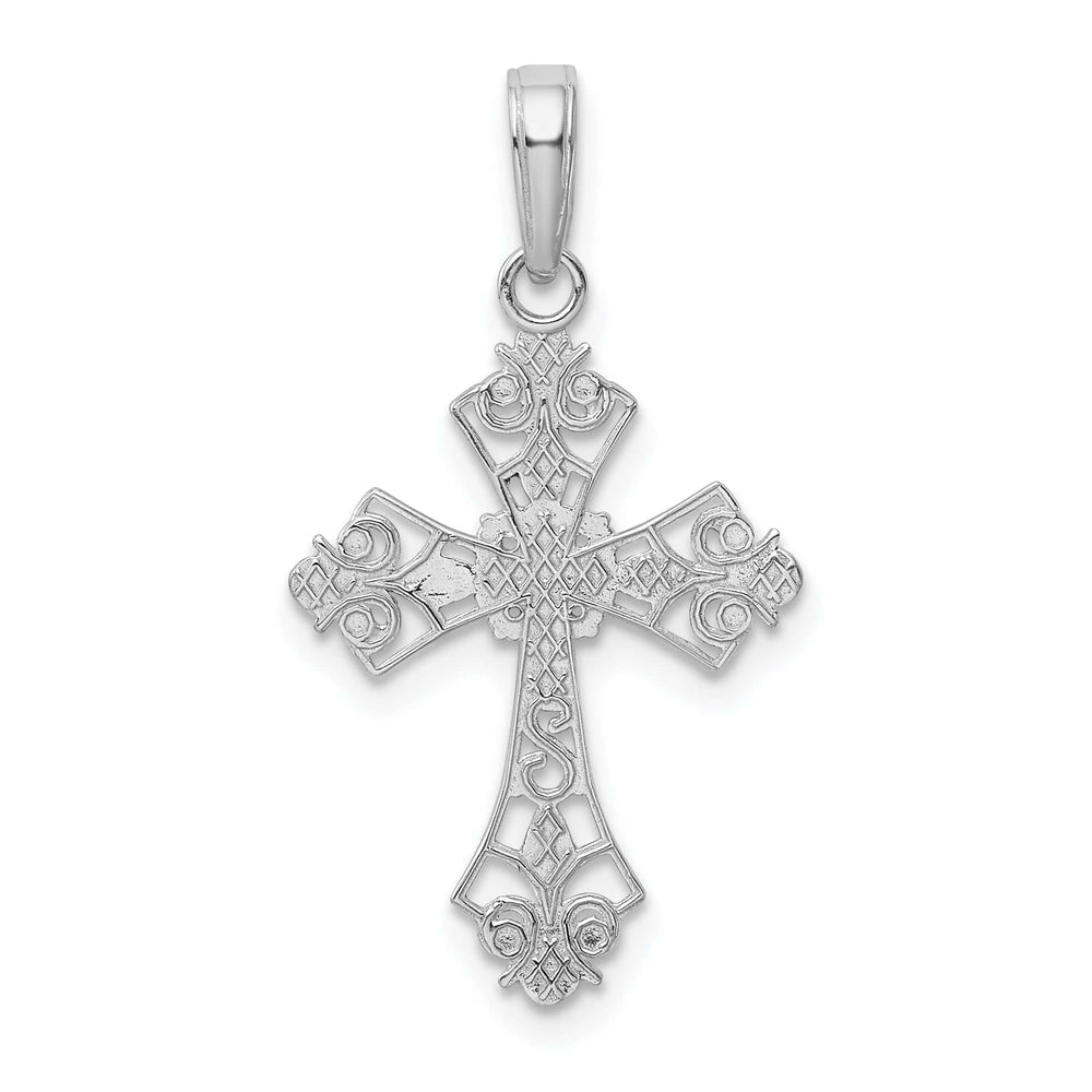 Lovely Rita's Charms & Pendants 14K White Gold Classic Filigree Cross Pendant