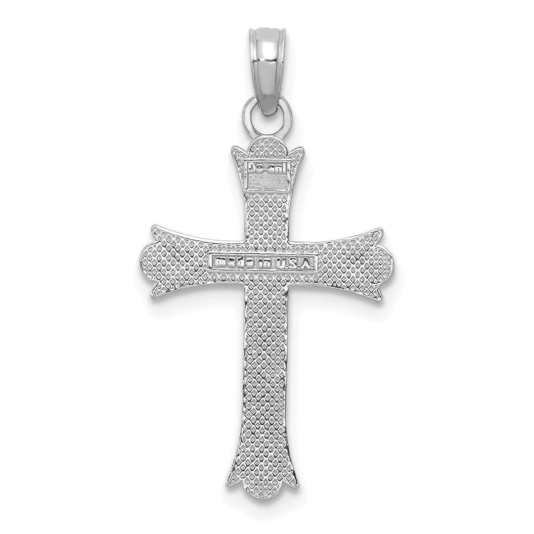 Lovely Rita's Charms & Pendants 14K White Gold Classic Fleur de Lis Cross Pendant