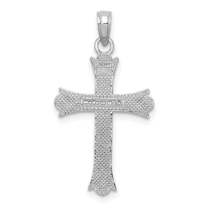 Lovely Rita's Charms & Pendants 14K White Gold Classic Fleur de Lis Cross Pendant