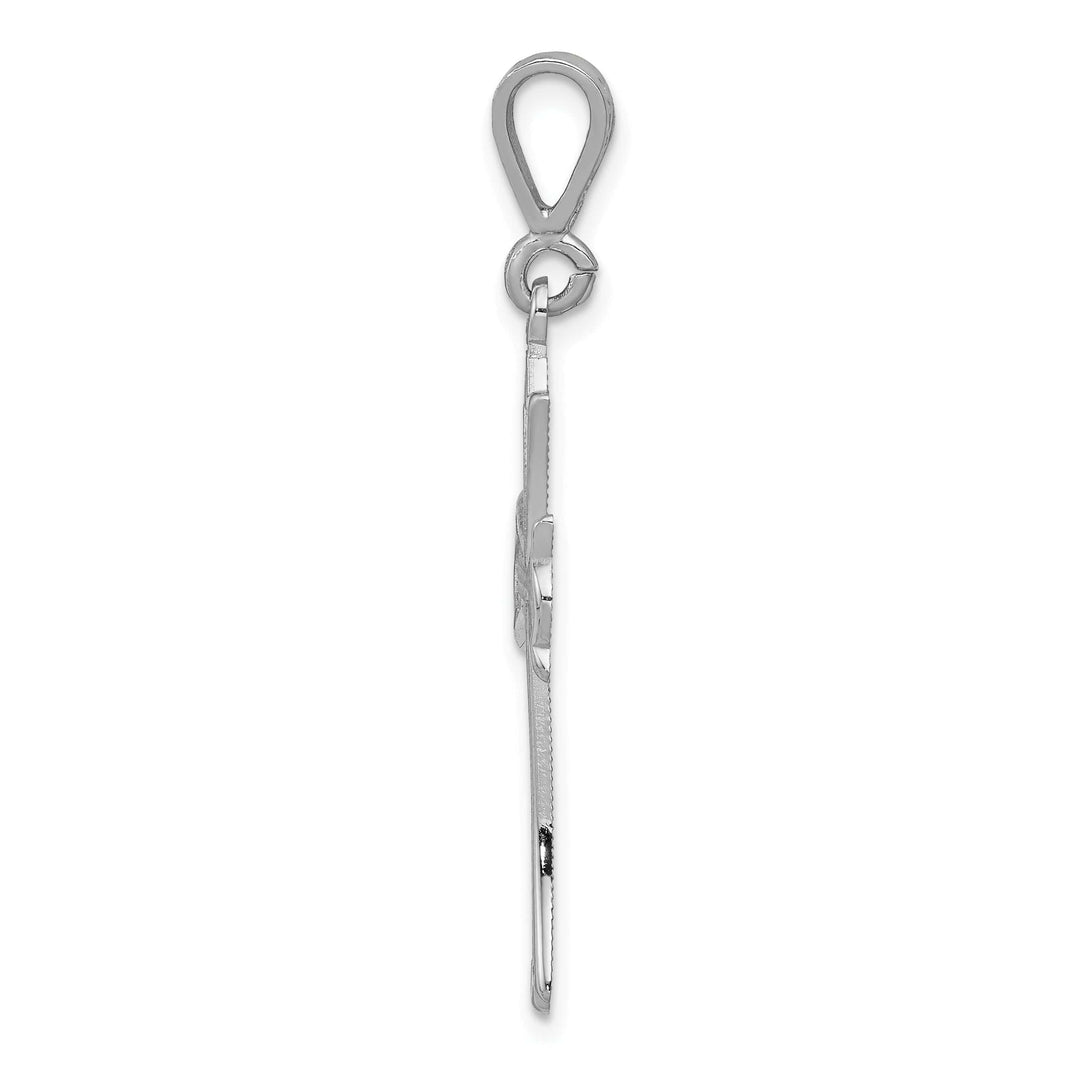 Lovely Rita's Charms & Pendants 14K White Gold Classic Fleur de Lis Cross Pendant