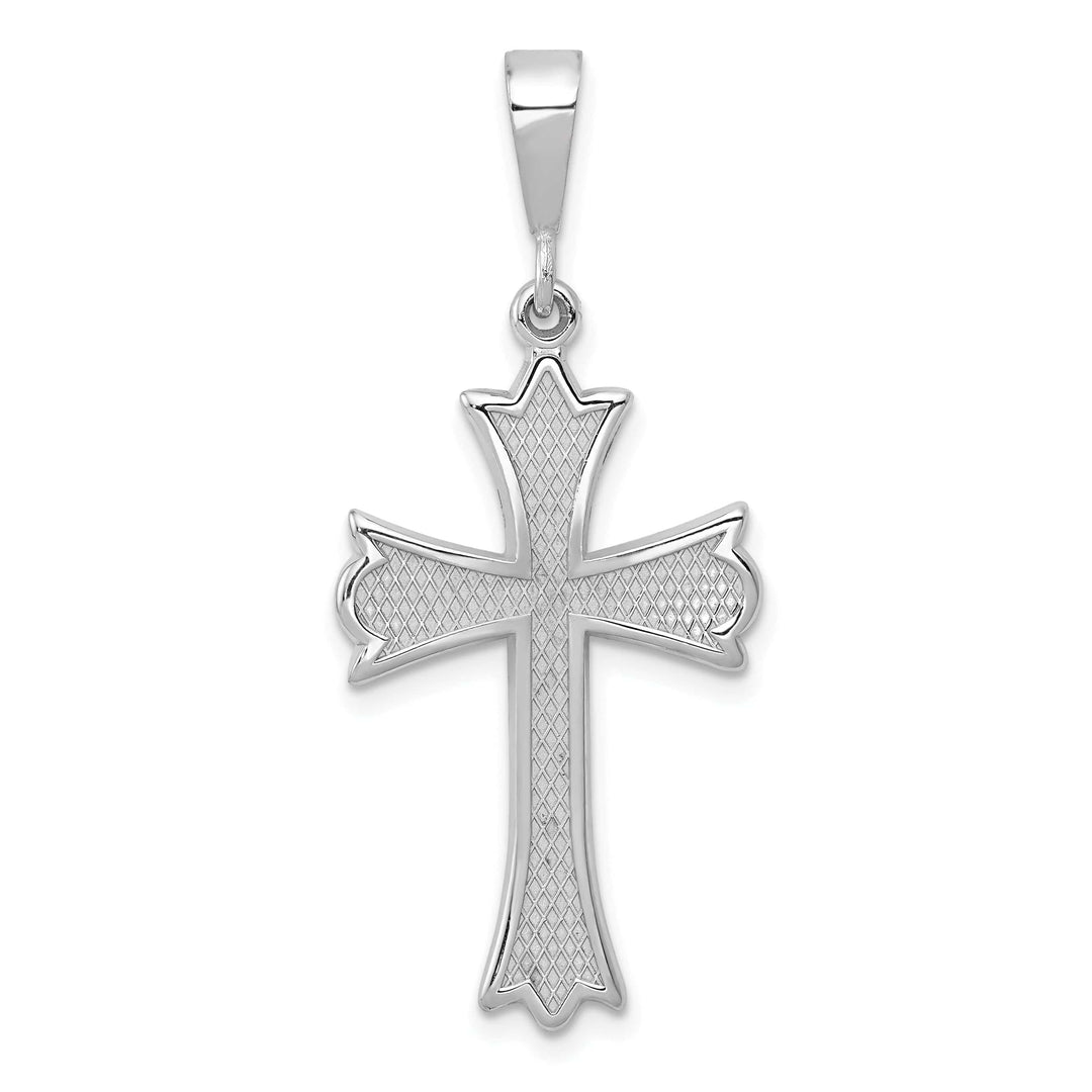 Lovely Rita's Charms & Pendants 14K White Gold Classic Fleur de Lis Cross Pendant