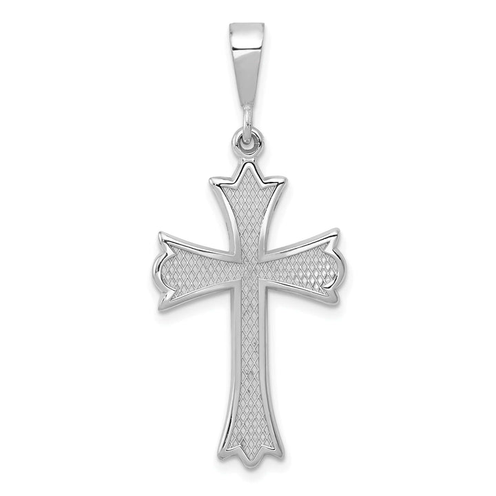 Lovely Rita's Charms & Pendants 14K White Gold Classic Fleur de Lis Cross Pendant