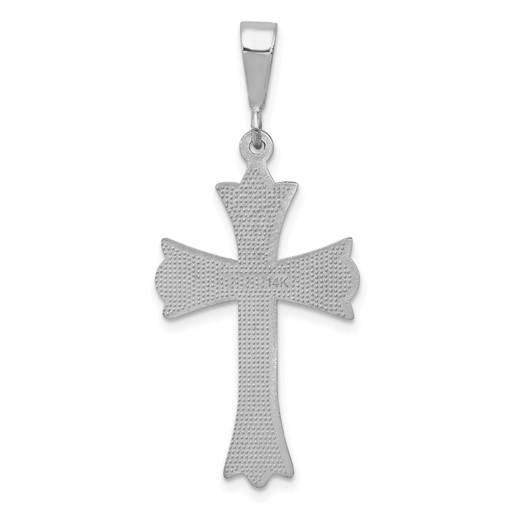 Lovely Rita's Charms & Pendants 14K White Gold Classic Fleur de Lis Cross Pendant