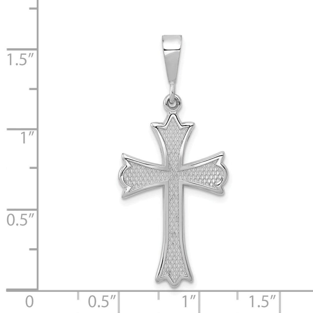 Lovely Rita's Charms & Pendants 14K White Gold Classic Fleur de Lis Cross Pendant