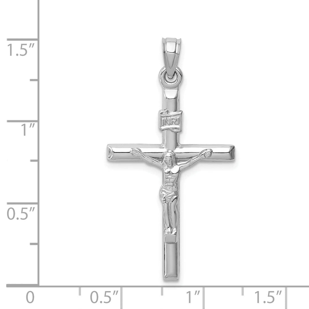 Lovely Rita's Charms & Pendants 14K White Gold Classic Hollow INRI Cross Pendant